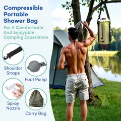 HappyPo Camping Shower with Foot Pump, thumbnail 4