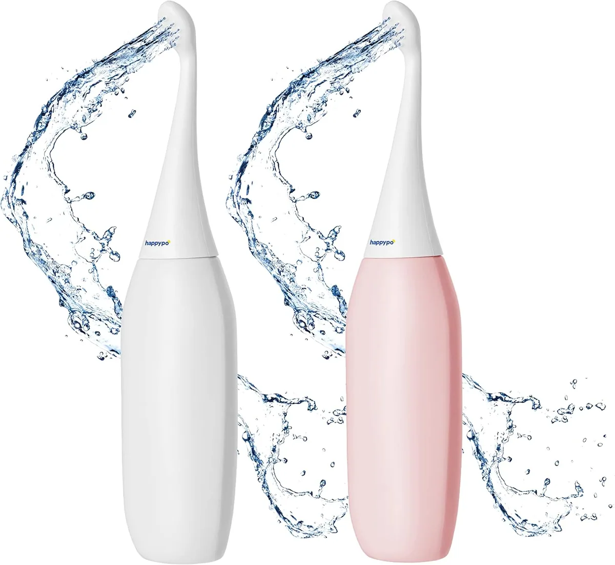 HappyPo Easy-Bidet 2.0 Duo Set, White and Rose, bottle and box, photo 1