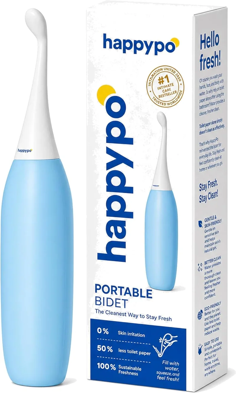 HappyPo Easy-Bidet 2.0 Original, Light Blue, bottle and box, photo 5