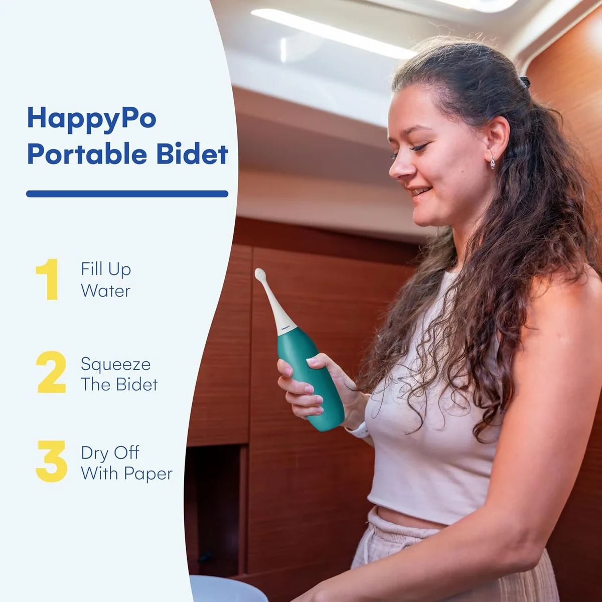 HappyPo Easy-Bidet 2.0 XL: the three steps: fill up, squeeze, dry off, photo 4