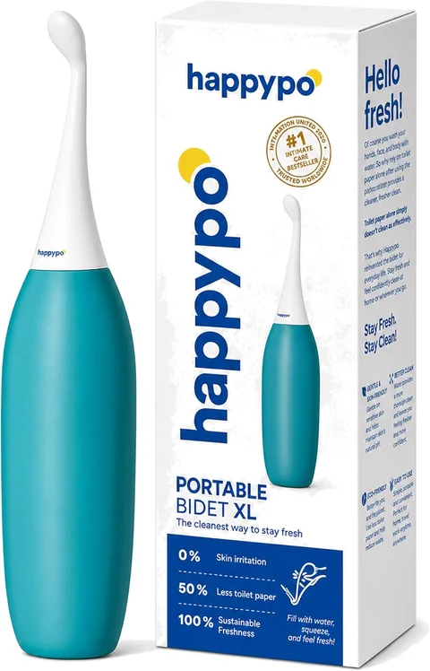 HappyPo Easy-Bidet 2.0 XL, Turquoise with its box